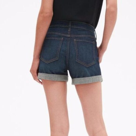 Banana Republic Dark Denim Roll-Up Jean Shorts Size 27 Womens Casual Summer Wear - Picture 2 of 12